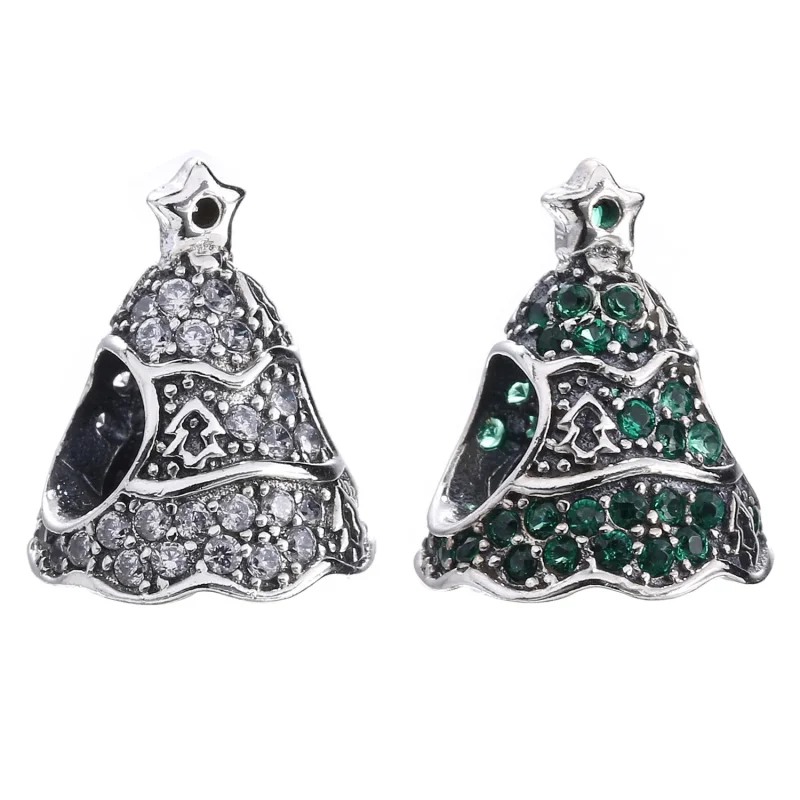 (imagine pentru) Christmas tree silver charm with clear cubic zirconia - 791765CZ - Vizualizare 5