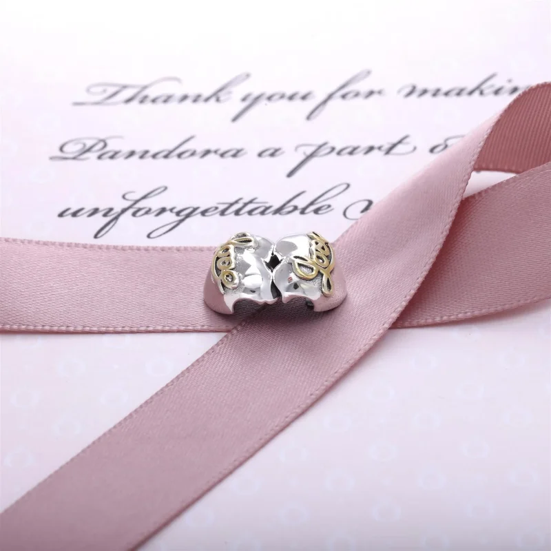(imagine pentru) Clips din argint 925, cu inscripţia Love din aur de 14k - PANDOR - Vizualizare 3