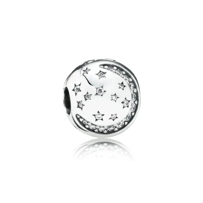 (imagine pentru) Clips "Luna şi stelele" din argint 925, cu zirconiu cubic - PAND