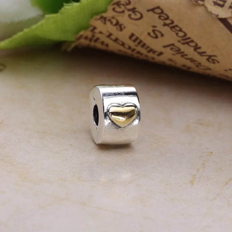(imagine pentru) Clips PANDORA, Clasic inima din argint, aur 14k - Vizualizare 2