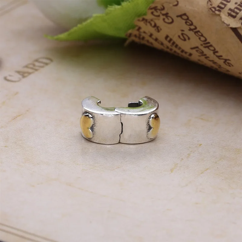 (imagine pentru) Clips PANDORA, Clasic inima din argint, aur 14k - Vizualizare 3