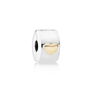 (imagine pentru) Clips PANDORA, Clasic inima din argint, aur 14k