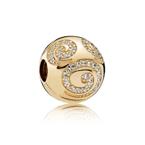 (imagine pentru) Clips PANDORA, Disney, Mickey mouse de aur Swirl din aur