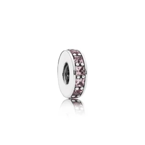 (imagine pentru) Distanţier abstract din argint 925, cu cristale roz - PANDORA