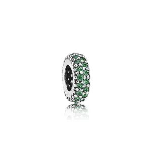 (imagine pentru) Distanţier pavé din argint 925, cu zirconiu cubic verde închis -