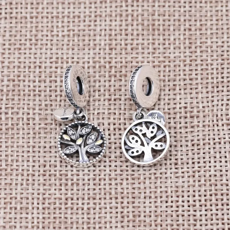 (imagine pentru) Family tree silver dangle with 14k and clear cubic zirconia - 79 - Vizualizare 3