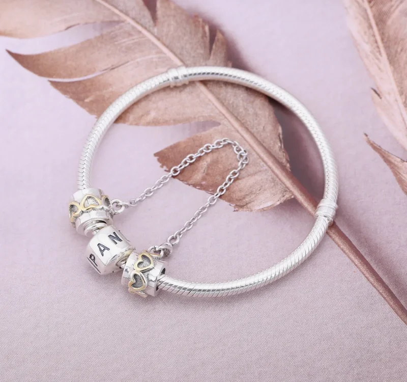 (imagine pentru) Lanț de siguranță PANDORA, Dragostea inimii din argint, aur 14k - Vizualizare 2