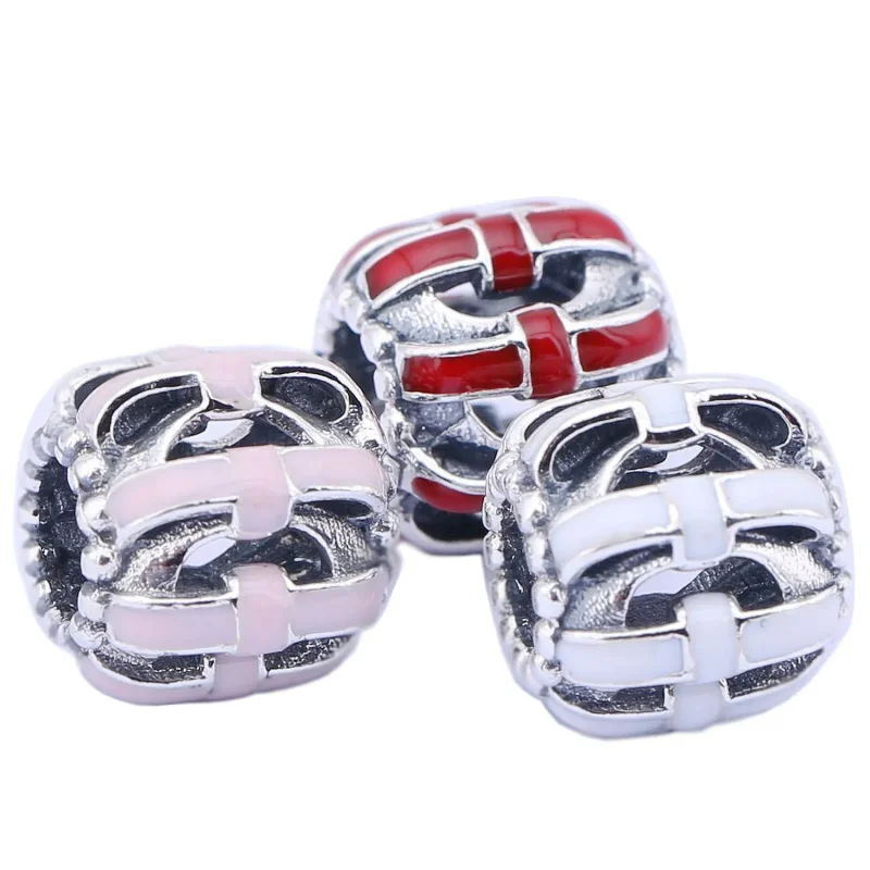 (imagine pentru) Openwork bow silver charm with soft pink enamel - 791778EN40 - T - Vizualizare 5