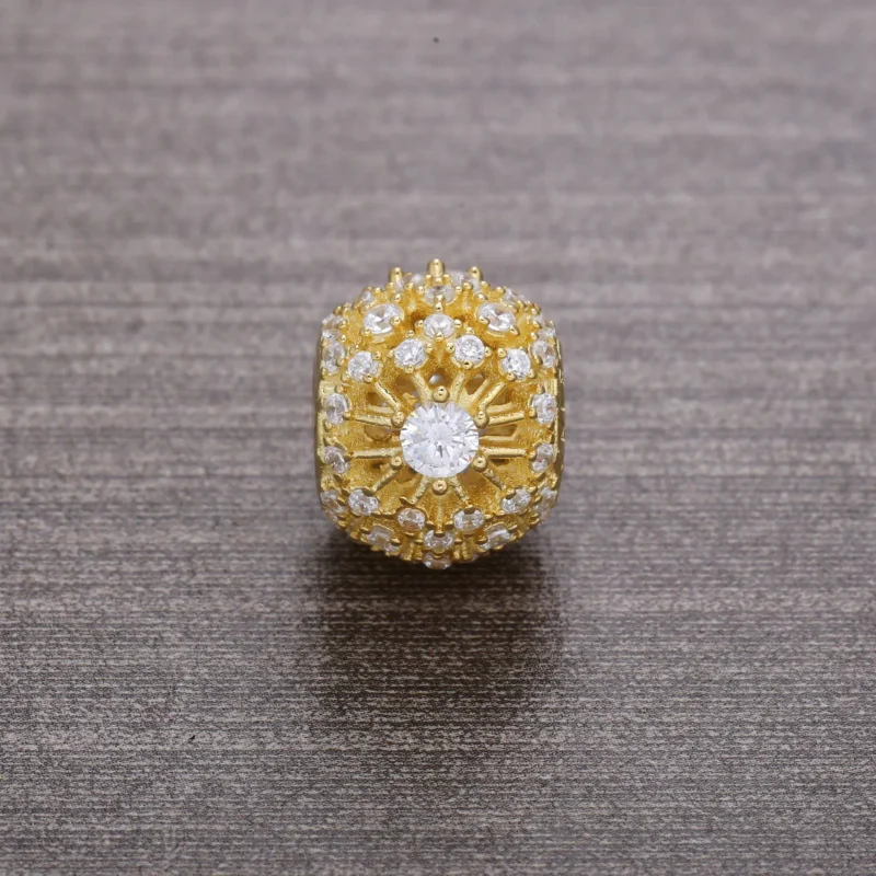 (imagine pentru) Openwork decorative charm in 14k with clear cubic zirconia - PAN - Vizualizare 2