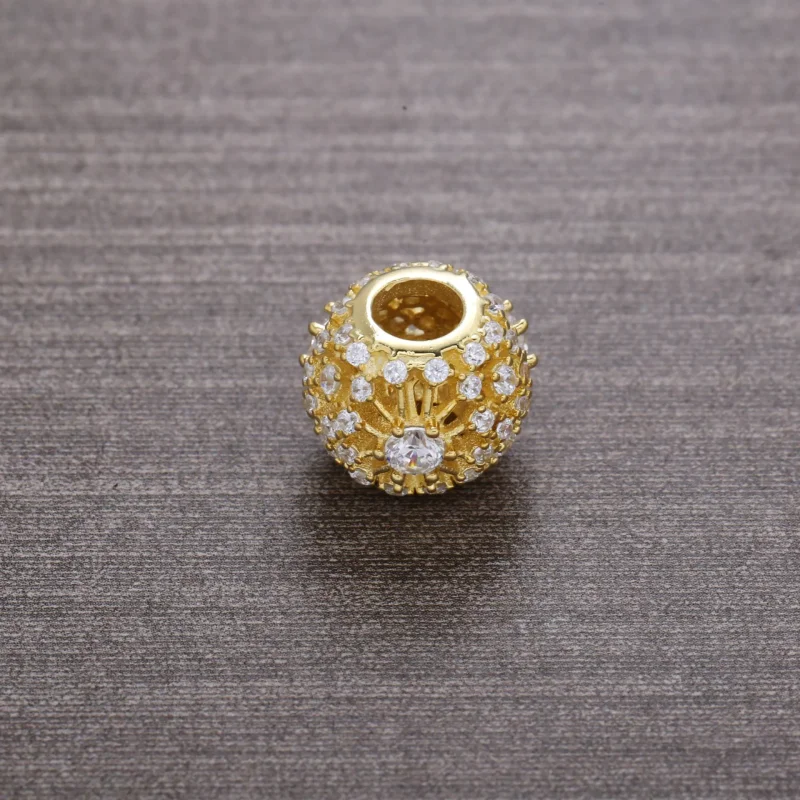 (imagine pentru) Openwork decorative charm in 14k with clear cubic zirconia - PAN - Vizualizare 3