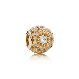 (imagine pentru) Openwork decorative charm in 14k with clear cubic zirconia - PAN