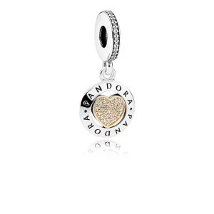 (imagine pentru) Talisman pandantiv PANDORA, Semnătură de inimă din argint, aur