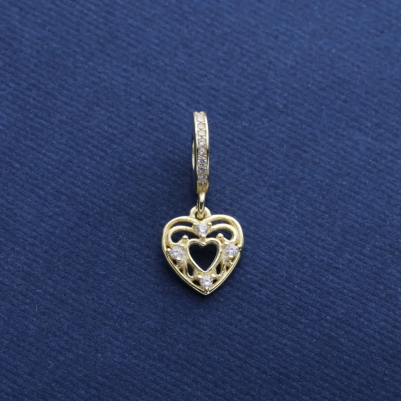 (imagine pentru) Talisman pandantiv PANDORA, Inima romantică din aur - Vizualizare 2