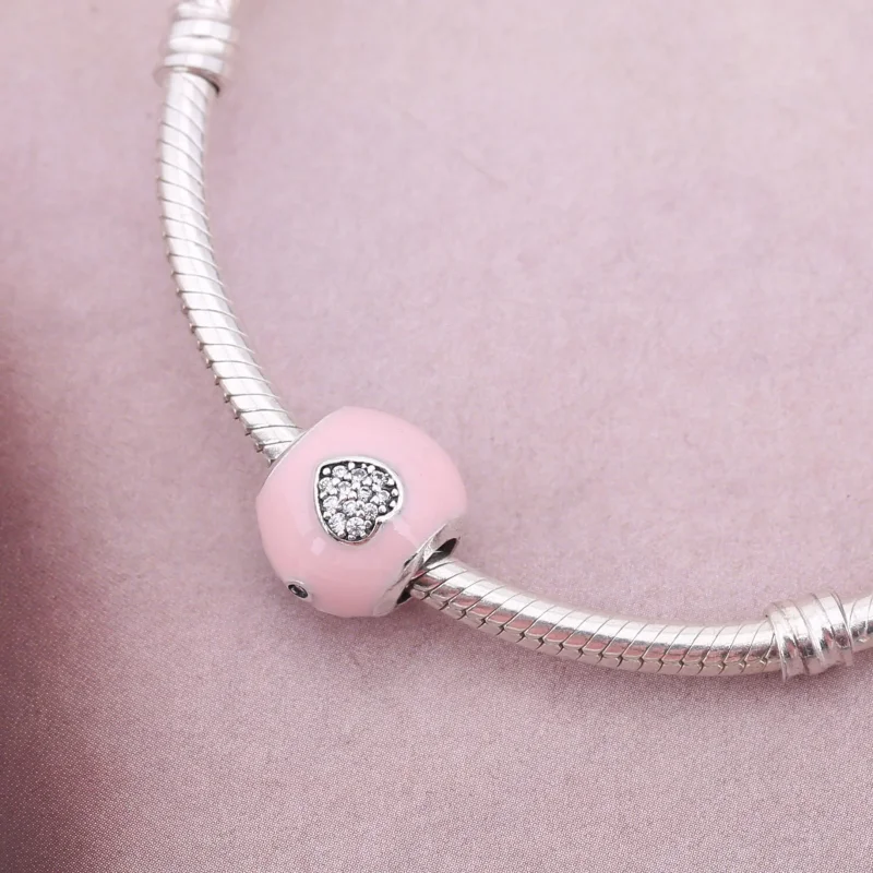 (imagine pentru) Talisman PANDORA, I Love animal de casă Roz din argint - Vizualizare 4