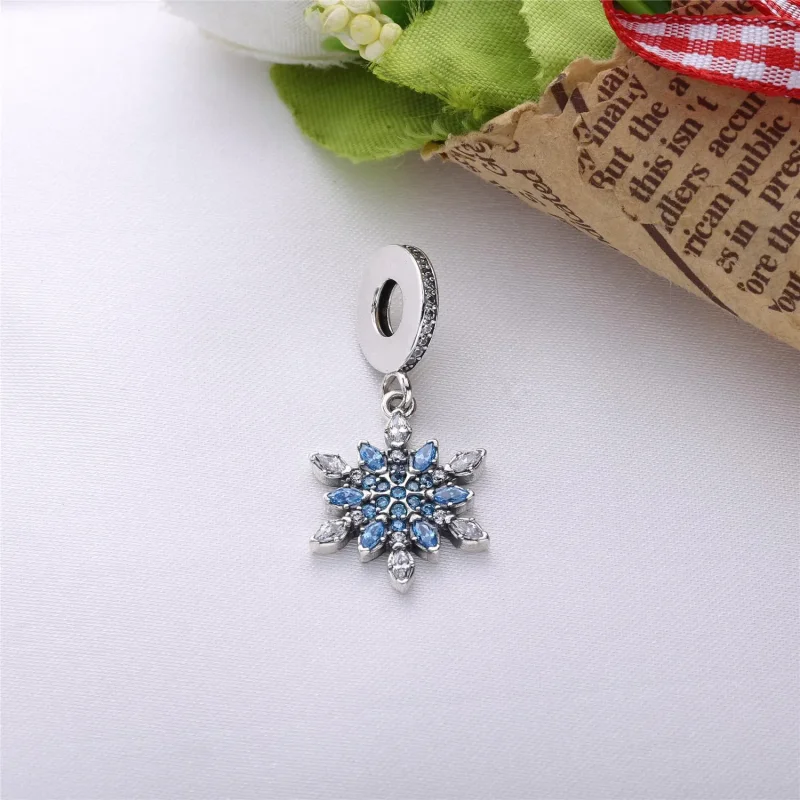 (imagine pentru) Snowflake silver dangle with clear cubic zirconia 791761nblmx - Vizualizare 5