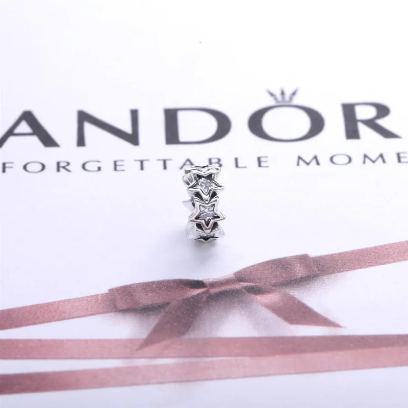 (imagine pentru) Star silver spacer with clear cubic zirconia - 791783CZ - Talism - Vizualizare 2