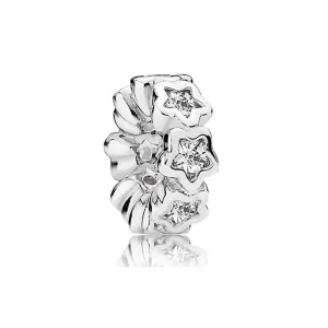 (imagine pentru) Star silver spacer with clear cubic zirconia - 791783CZ - Talism