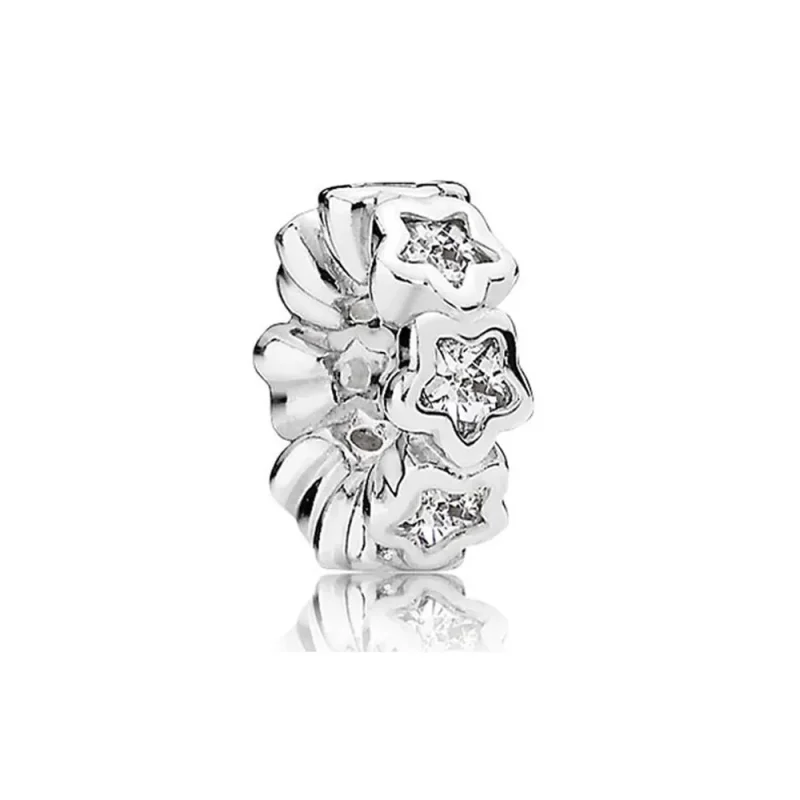 (imagine pentru) Star silver spacer with clear cubic zirconia - 791783CZ - Talism