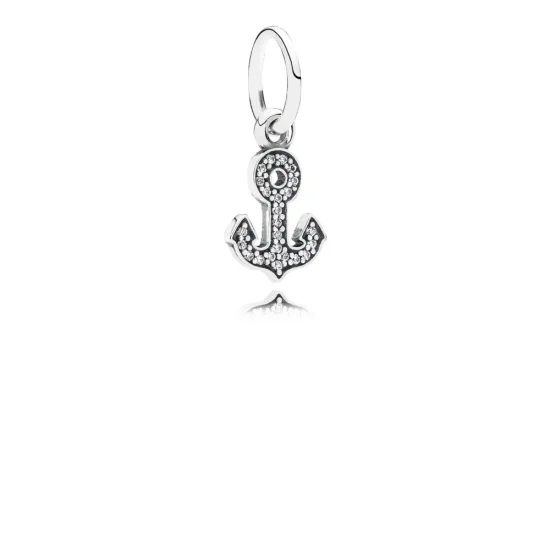 (imagine pentru) Talisman Ancoră din argint 925, cu zirconiu cubic - 791533CZ - T