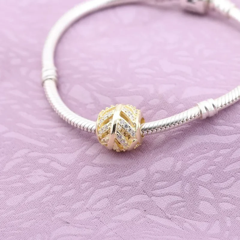 (imagine pentru) Talisman cu pene, din aur de 14k şi zirconiu cubic - 750831CZ - - Vizualizare 2