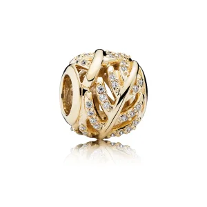 (imagine pentru) Talisman cu pene, din aur de 14k şi zirconiu cubic - 750831CZ - 