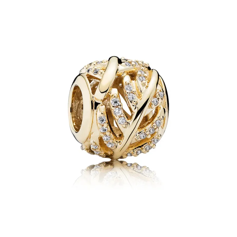 (imagine pentru) Talisman cu pene, din aur de 14k şi zirconiu cubic - 750831CZ - 