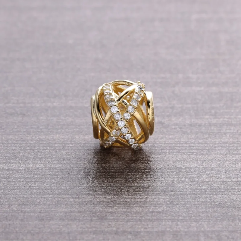 (imagine pentru) Talisman dantelat din aur de 14k cu zirconiu cubic - 750827CZ - - Vizualizare 3