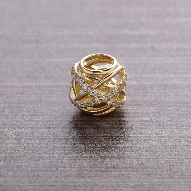 (imagine pentru) Talisman dantelat din aur de 14k cu zirconiu cubic - 750827CZ - - Vizualizare 4