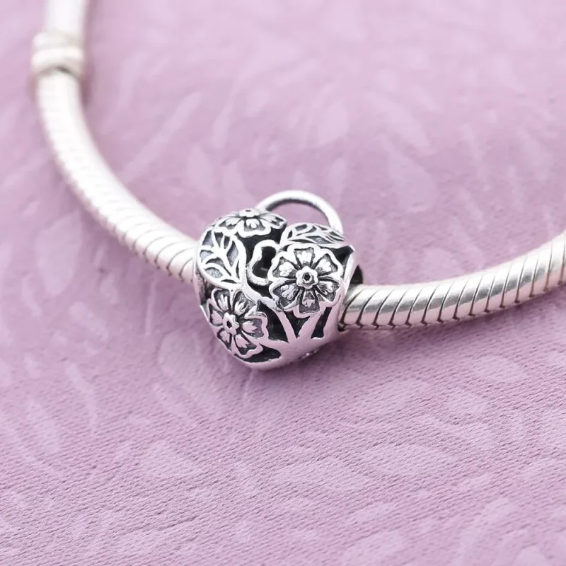 (imagine pentru) Talisman dantelat Inimă florală - PANDORA - Vizualizare 2
