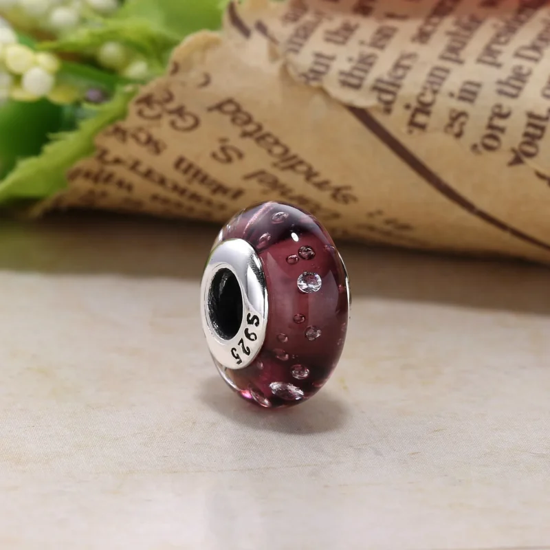 (imagine pentru) Talisman din argint 925 şi sticlă de Murano albastru regal cu zi - Vizualizare 6
