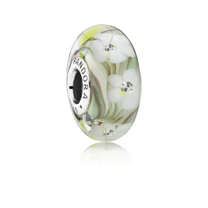(imagine pentru) Talisman floral din argint 925 şi sticlă de Murano colorată cu z