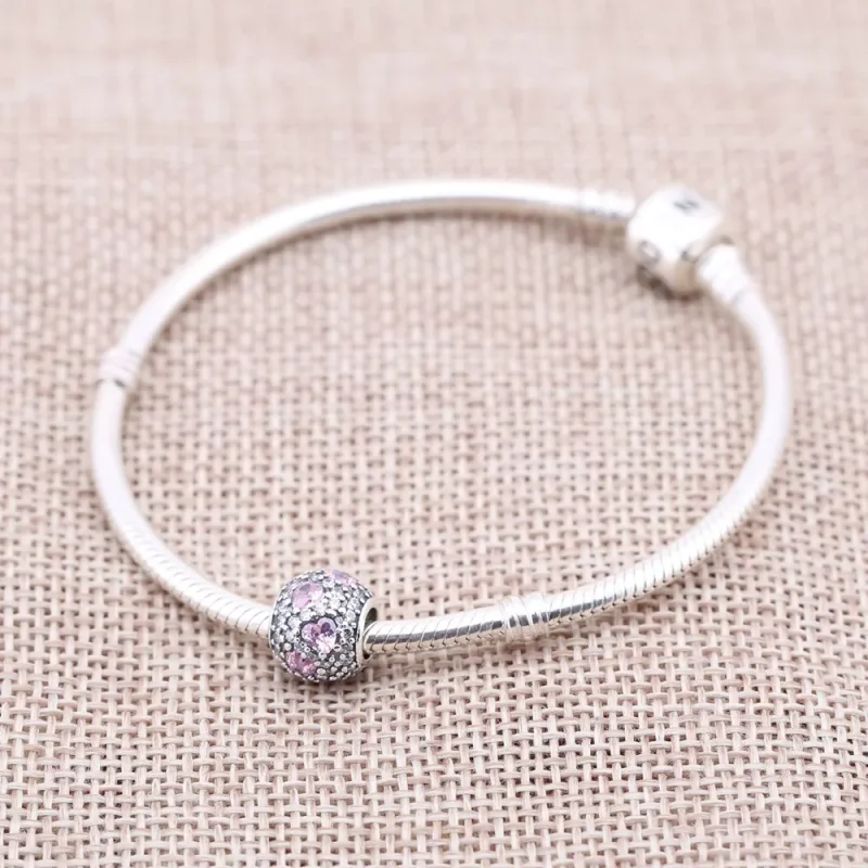 (imagine pentru) Talisman inimă pavé roz fantezie - PANDORA - Vizualizare 2