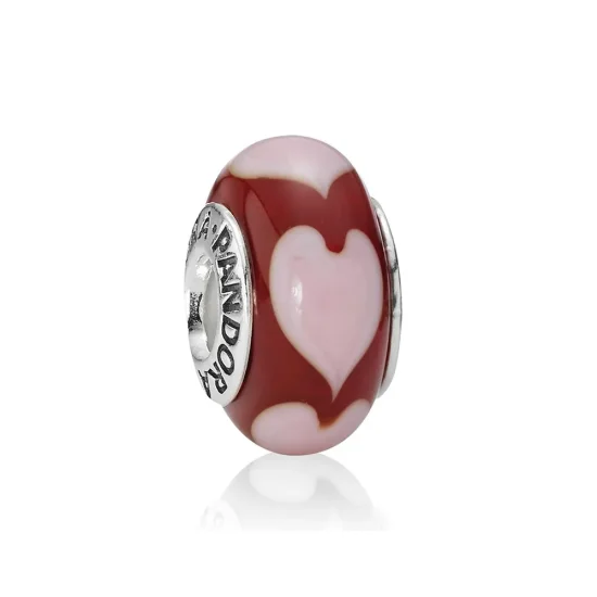 (imagine pentru) Talisman inimă roșie din sticlă - 790658 - Talismane PANDORA