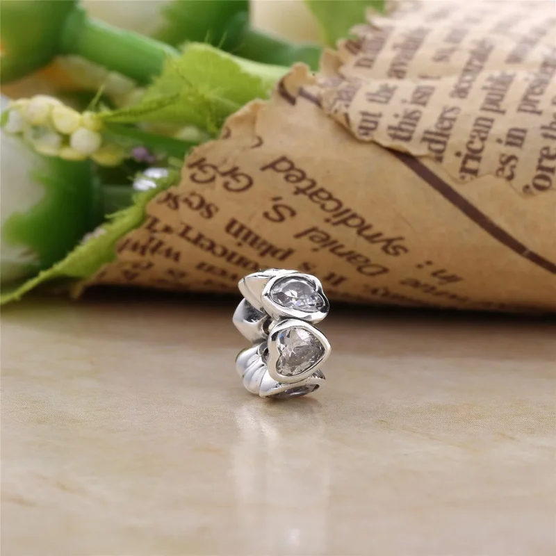 (imagine pentru) Talisman Inimi strălucitoare roz fantezie - PANDORA - Vizualizare 2
