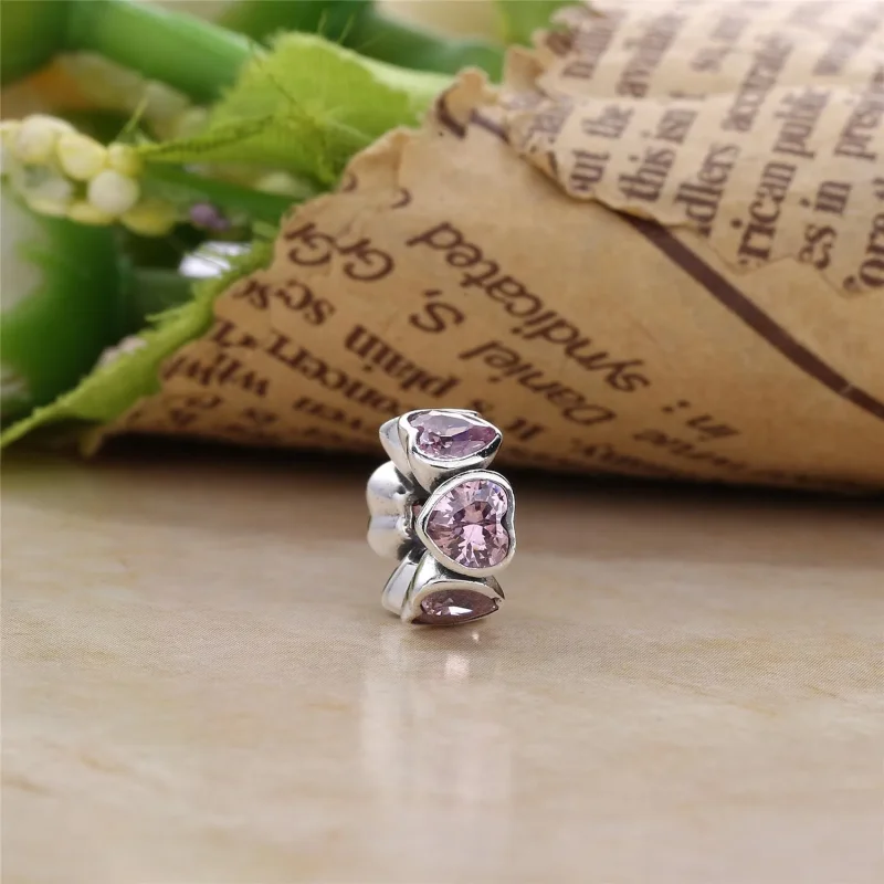 (imagine pentru) Talisman Inimi strălucitoare roz fantezie - PANDORA - Vizualizare 3