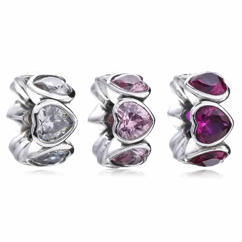(imagine pentru) Talisman Inimi strălucitoare roz fantezie - PANDORA - Vizualizare 5