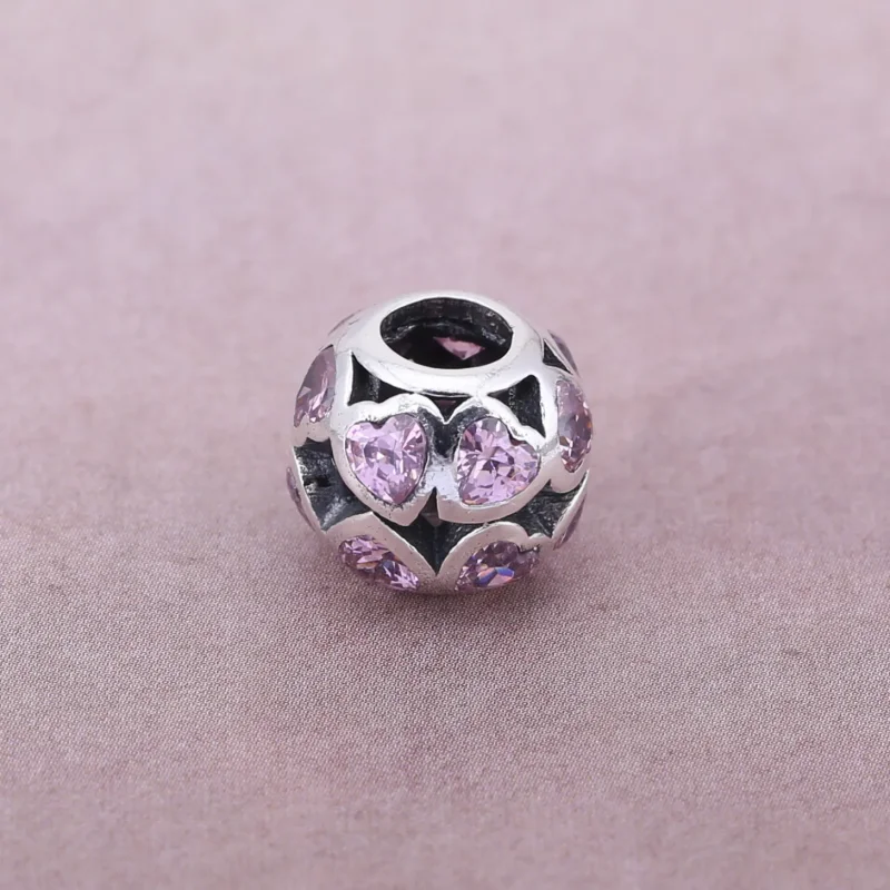 (imagine pentru) Talisman Legături de iubire roz fantezie - PANDORA - Vizualizare 4