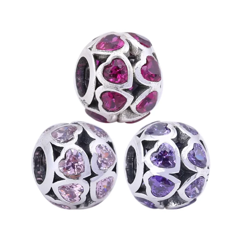 (imagine pentru) Talisman Legături de iubire roz fantezie - PANDORA - Vizualizare 5