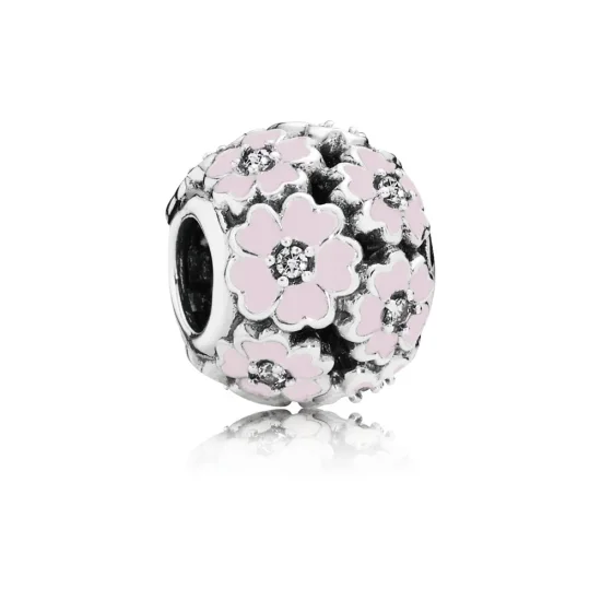 (imagine pentru) Talisman pajiște cu primule din argint 925 zirconiu cubic şi ema