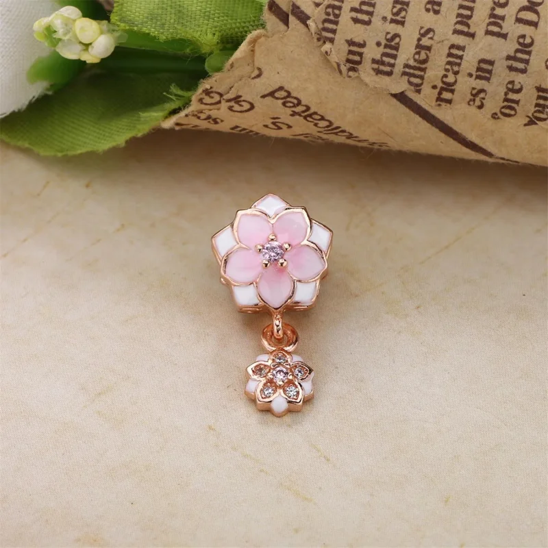 (imagine pentru) Talisman pandantiv Magnolia floare Palid Cerise din PANDORA Rose - Vizualizare 3
