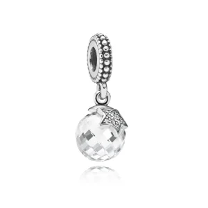 (imagine pentru) Talisman-pandantiv multifaţetat, din argint 925 cu zirconiu cubi