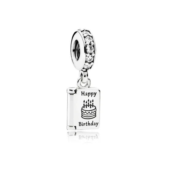 (imagine pentru) Talisman pandantiv în formă de felicitare, din argint 925, cu zi