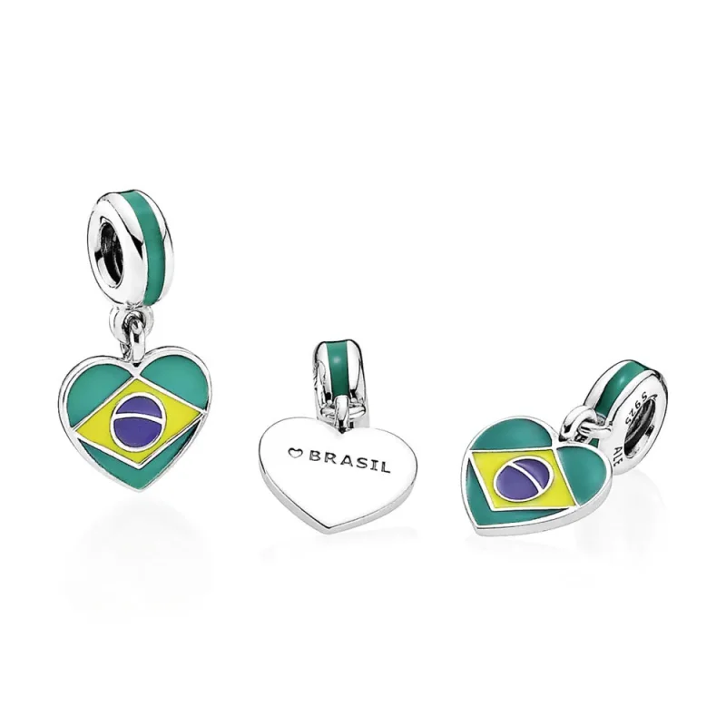 (imagine pentru) Talisman pandantiv PANDORA, Brazilia inima pavilion din argint - Vizualizare 2