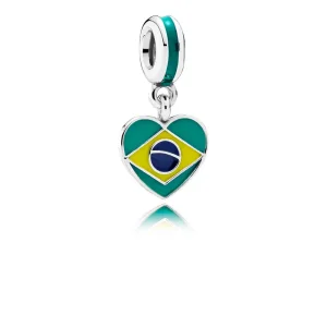 (imagine pentru) Talisman pandantiv PANDORA, Brazilia inima pavilion din argint