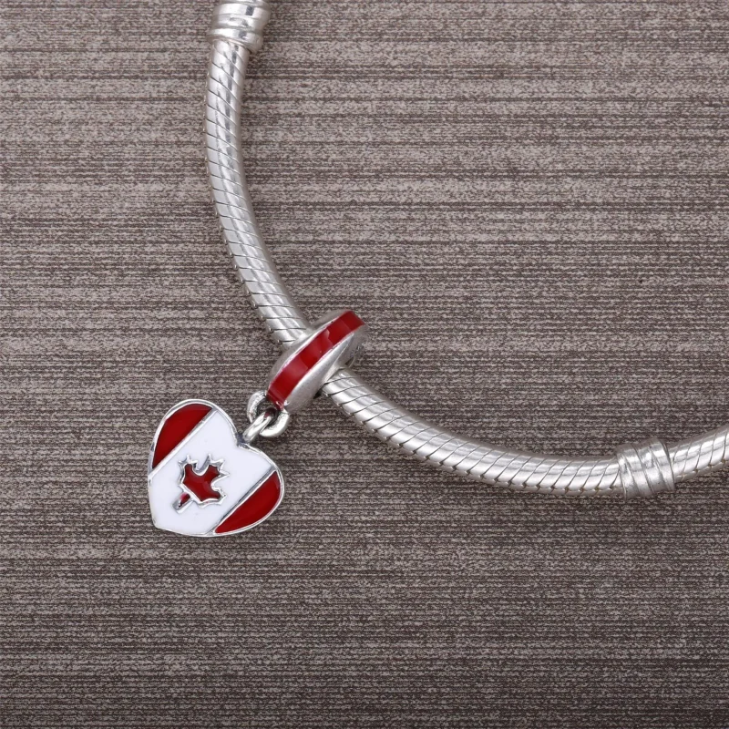 (imagine pentru) Talisman pandantiv PANDORA, Canada inima pavilion din argint - Vizualizare 4