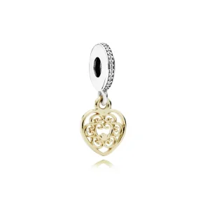 (imagine pentru) Talisman pandantiv PANDORA, Inimă magnifică din argint, aur 14k