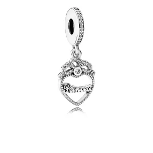 (imagine pentru) Talisman pandantiv PANDORA, Printesa coroana inima din argint