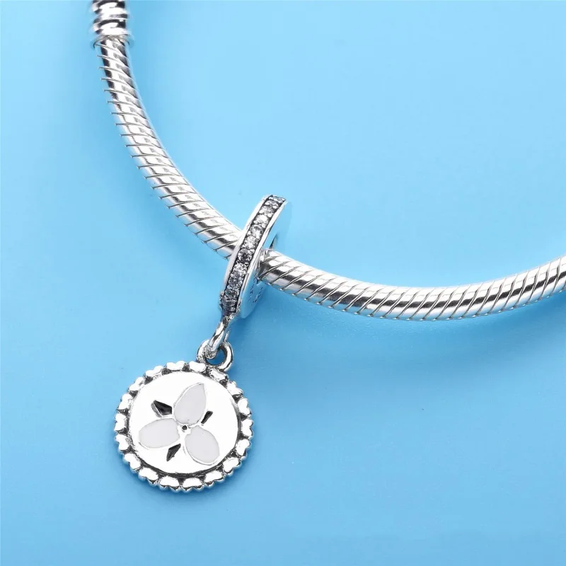 (imagine pentru) Talisman pandantiv PANDORA, Trillium floare din argint - Vizualizare 4