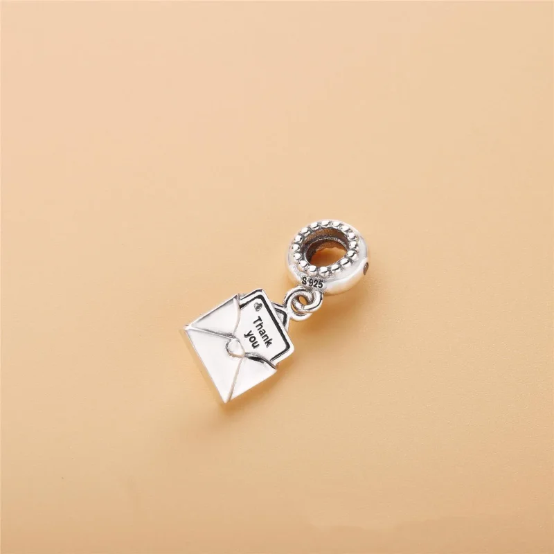 (imagine pentru) Talisman pandantiv PANDORA, vă mulțumesc card în scrisoare din a - Vizualizare 3