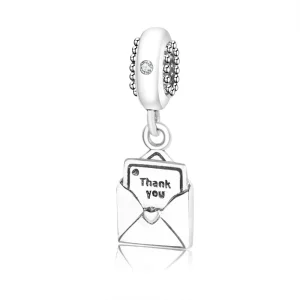 (imagine pentru) Talisman pandantiv PANDORA, vă mulțumesc card în scrisoare din a